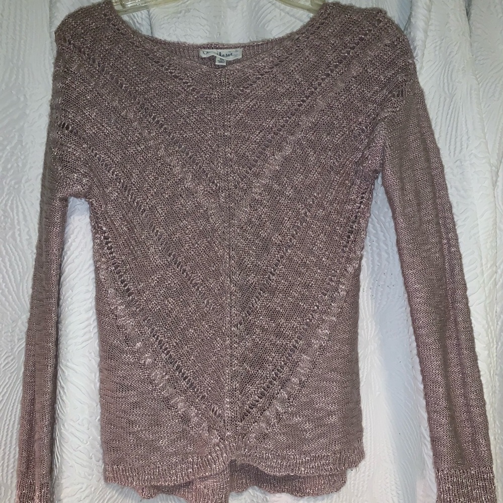 Long Sleeve Knitted Lilac Blouse